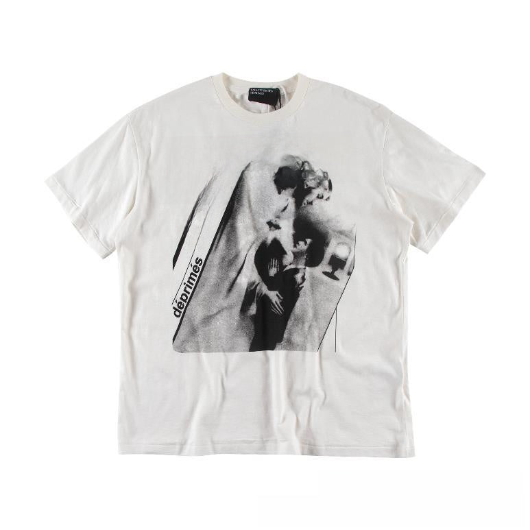 Letter-printed short-sleeved shirt
