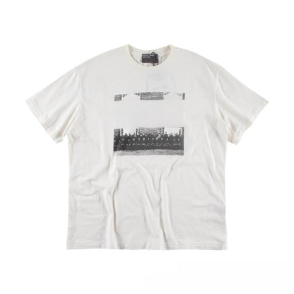 Letter-printed short-sleeved shirt