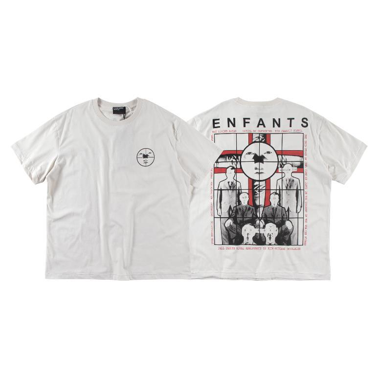 Letter-printed short-sleeved shirt