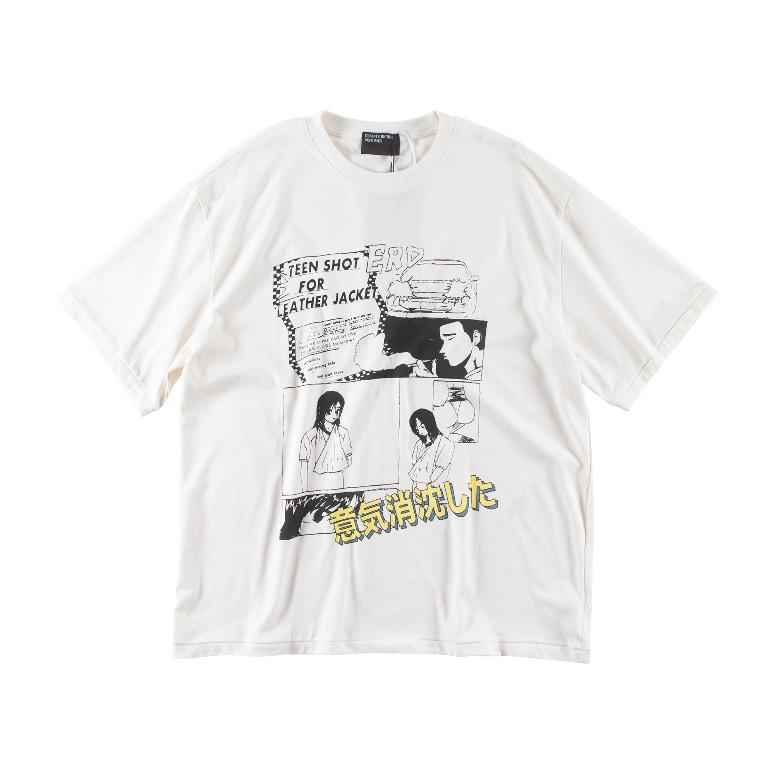 Letter-printed short-sleeved shirt