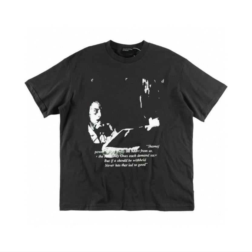 Letter-printed short-sleeved shirt