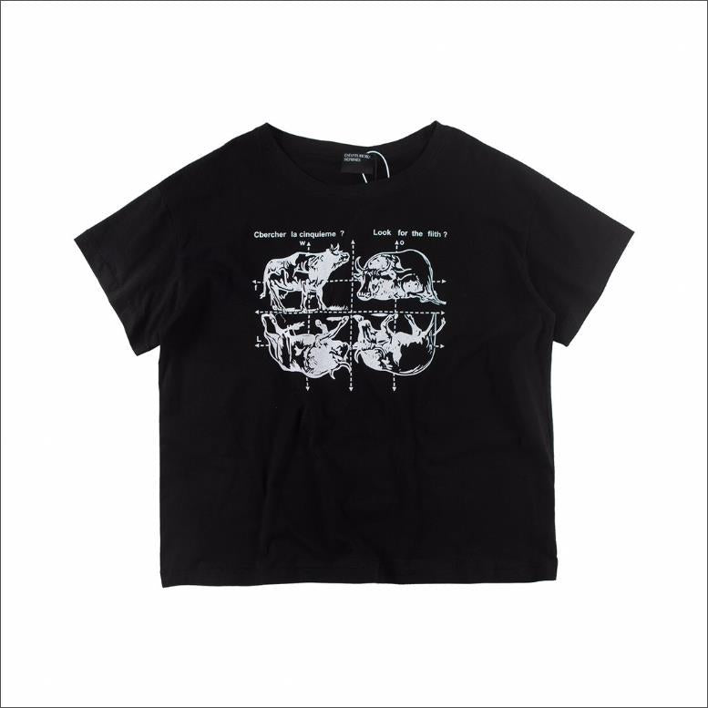 Letter-printed short-sleeved shirt