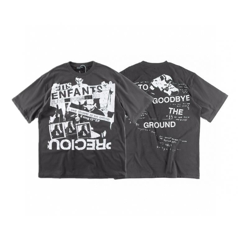 Letter-printed short-sleeved shirt
