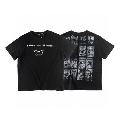 Letter-printed short-sleeved shirt