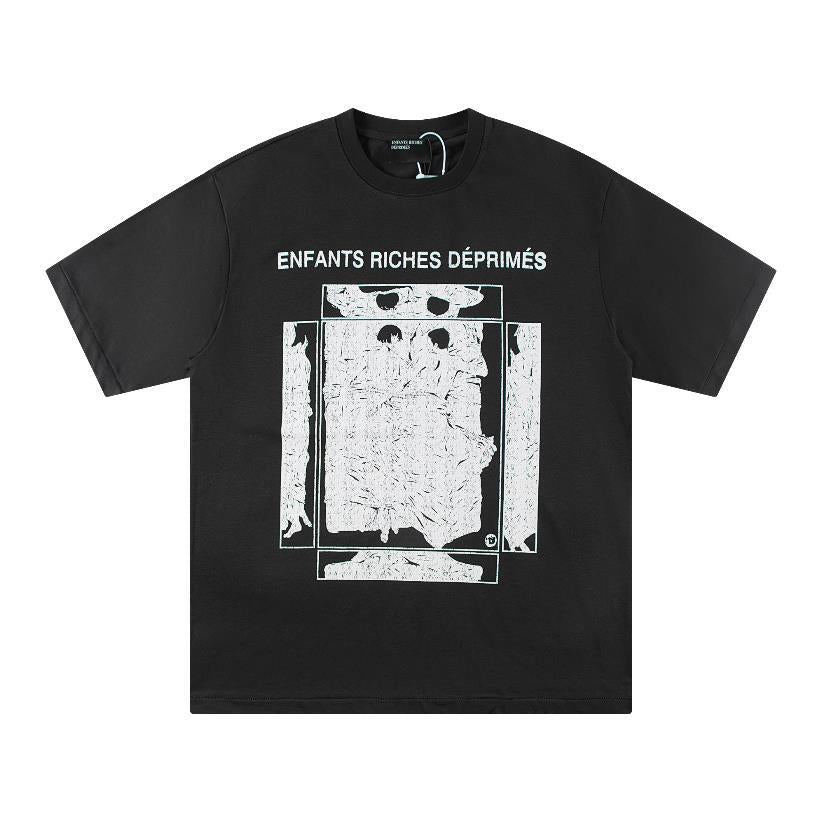 Letter-printed short-sleeved shirt