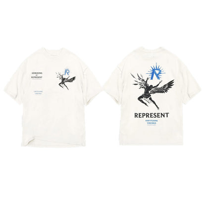 Letter-printed trendy brand short-sleeved shirt