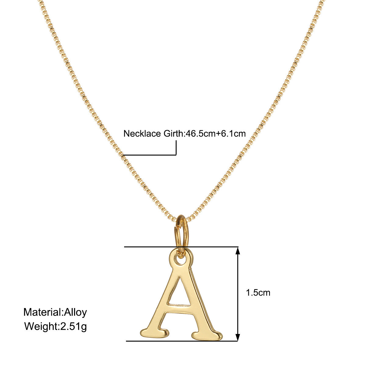 Letter-shaped pendant necklace
