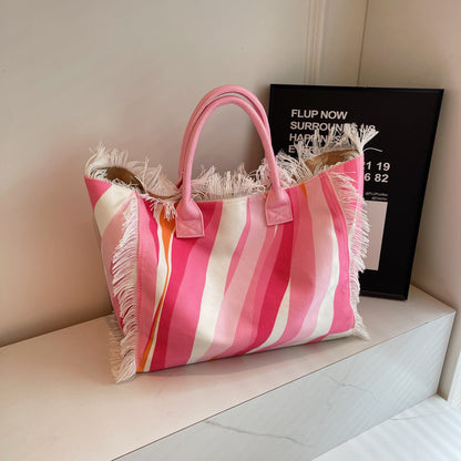Letter Tassel Canvas Bag