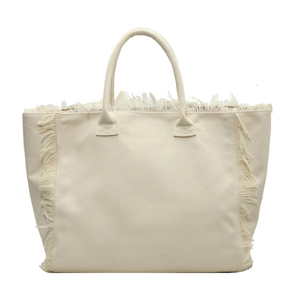 Letter Tassel Canvas Bag