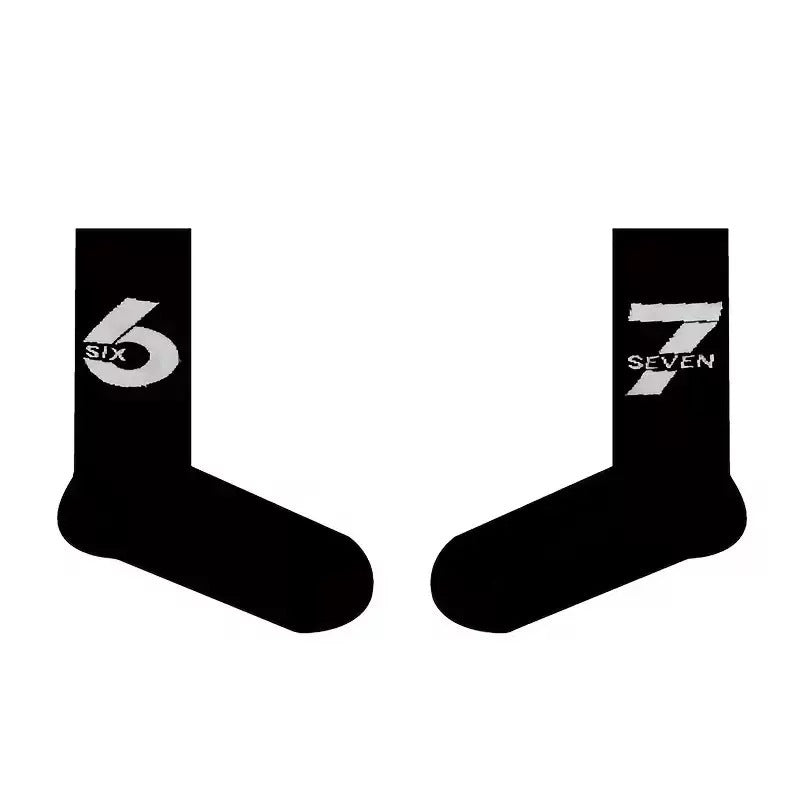 Lettered Mid-Calf Sweat-Absorbing Socks