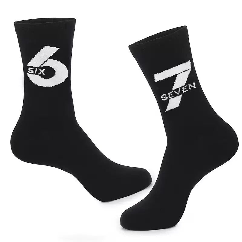 Lettered Mid-Calf Sweat-Absorbing Socks