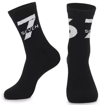 Lettered Mid-Calf Sweat-Absorbing Socks