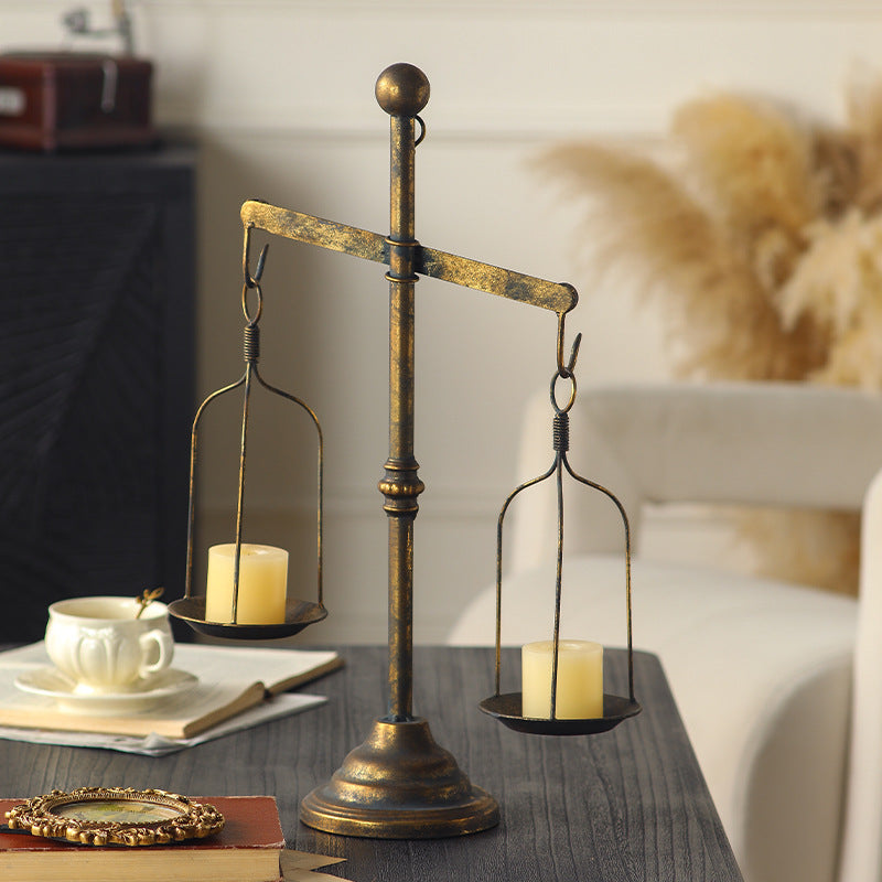 Libra-shaped candle holder