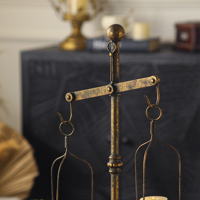Libra-shaped candle holder