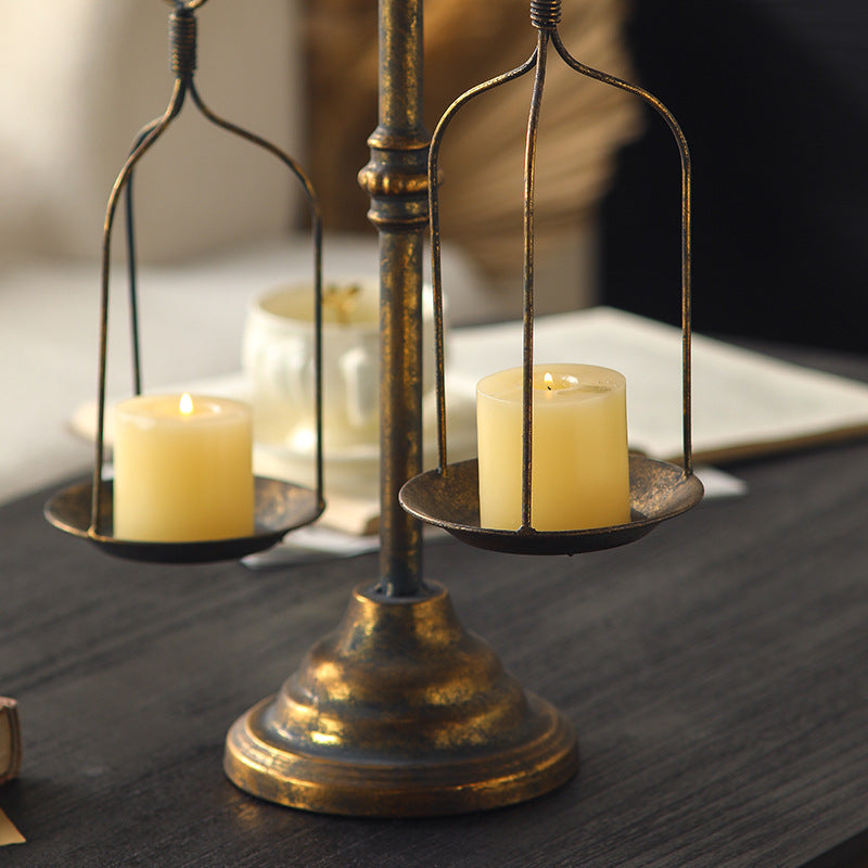 Libra-shaped candle holder