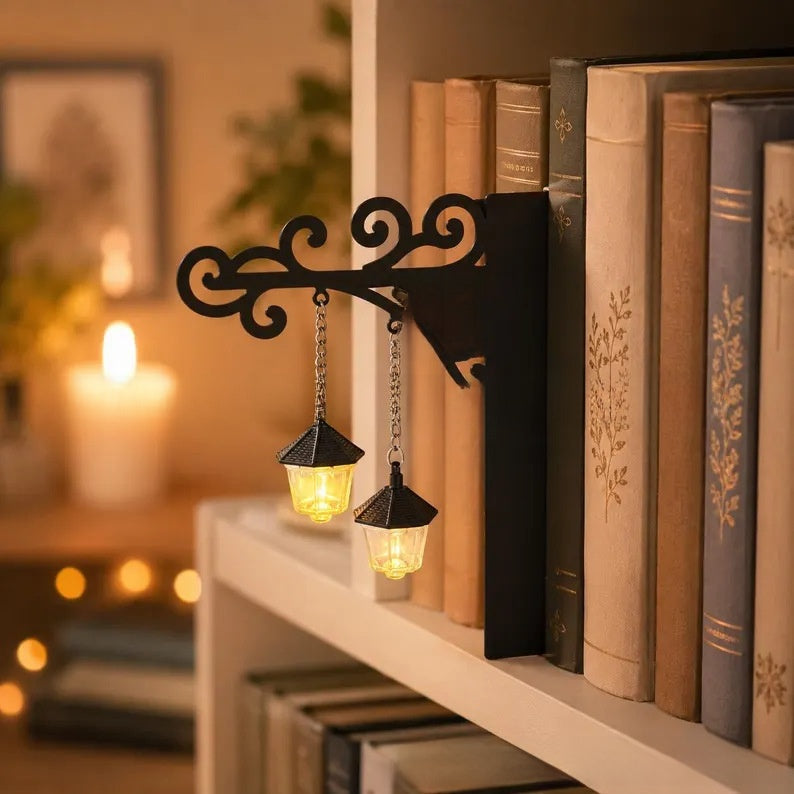 Library bookshelf lighting fixture
