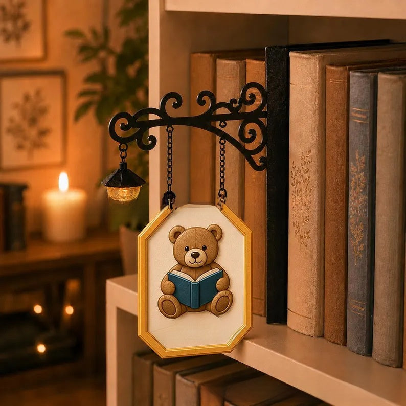 Library bookshelf lighting fixture