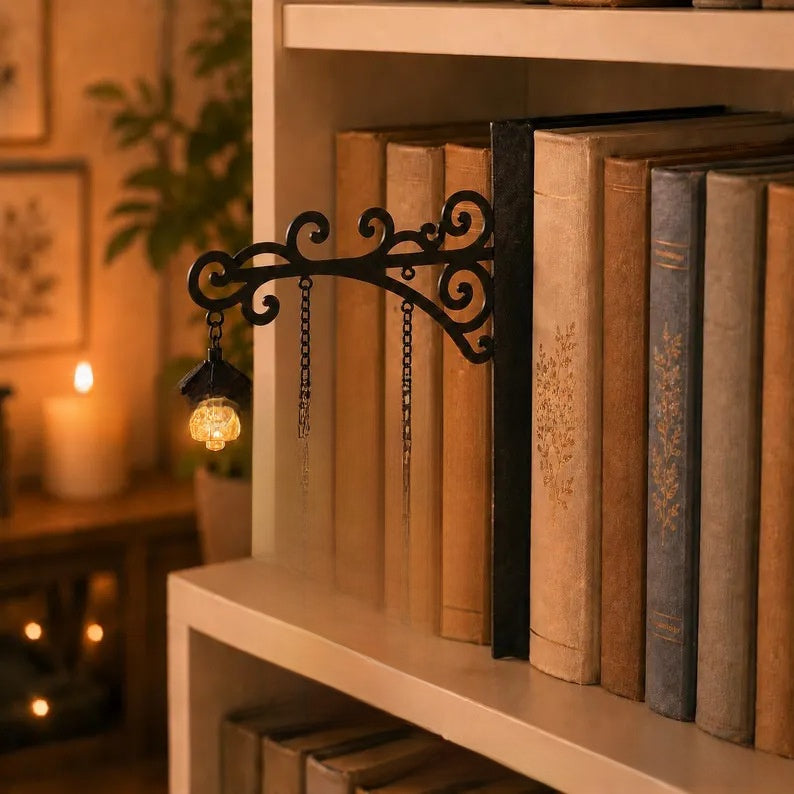 Library bookshelf lighting fixture