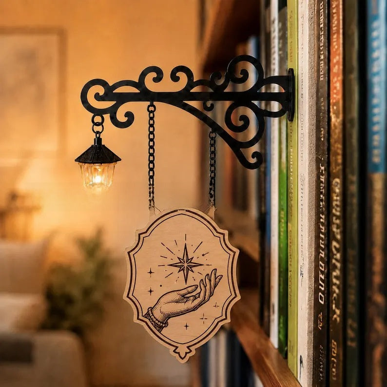 Library bookshelf lighting fixture