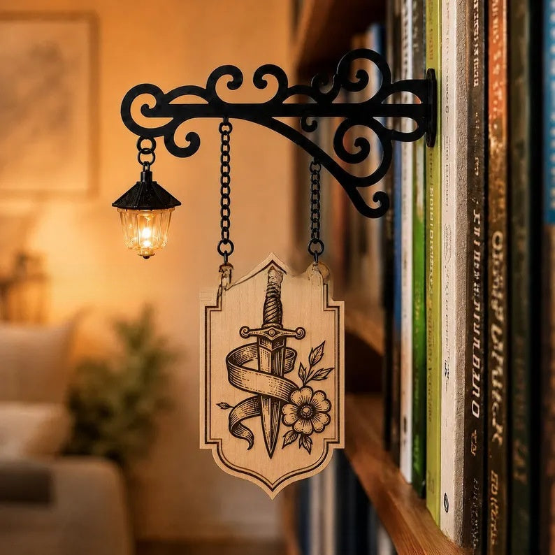 Library bookshelf lighting fixture