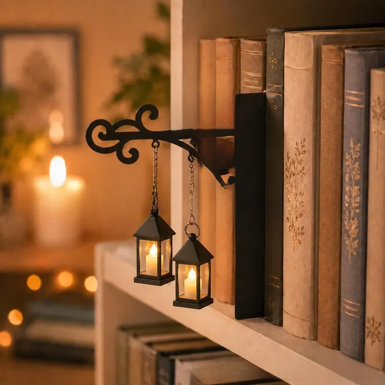 Library Bookshelf Lighting Lantern Iron Crafts