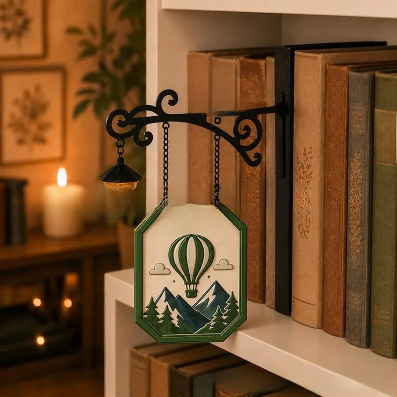 Library Bookshelf Lighting Lantern Iron Crafts