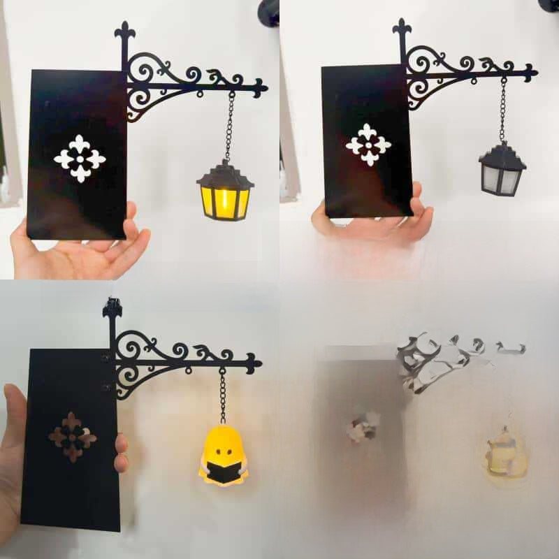 Library Bookshelf Lighting Lantern Iron Crafts