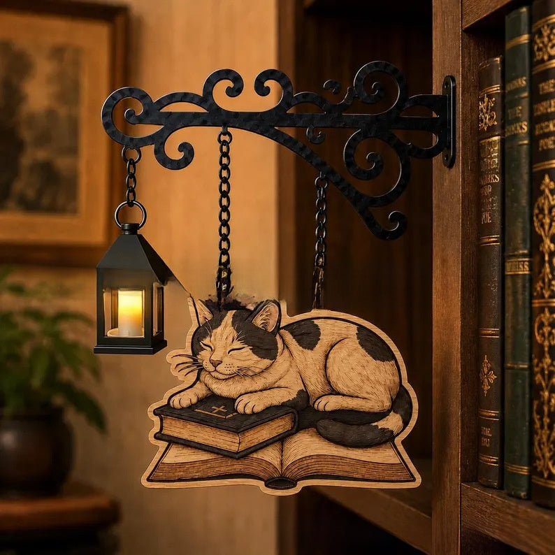 Library Bookshelf Lighting Lantern Iron Crafts