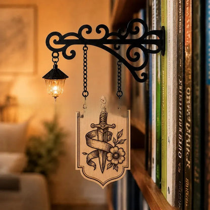 Library Bookshelf Lighting Lantern Iron Crafts