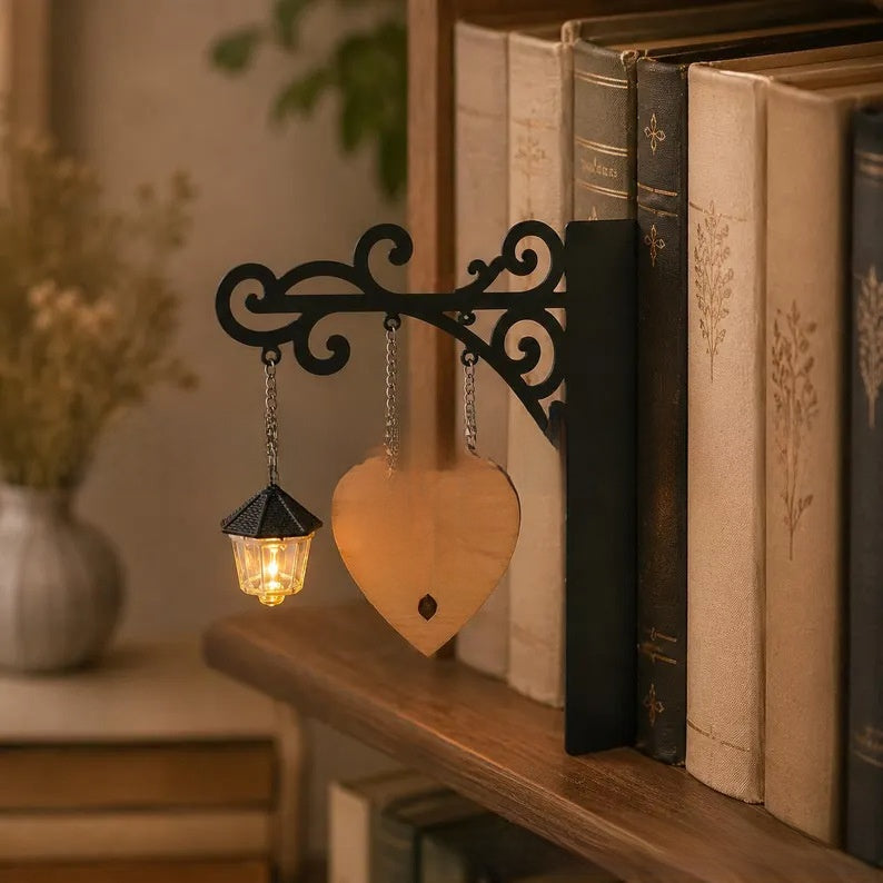Library Bookshelf Lighting Lantern Iron Crafts