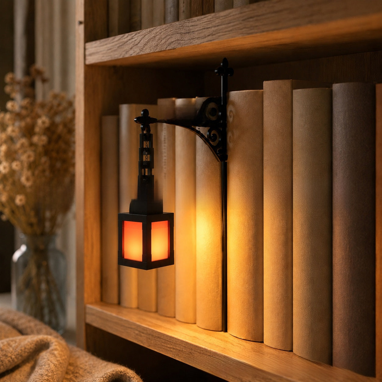 Library Bookshelf Lighting Lantern Iron Crafts