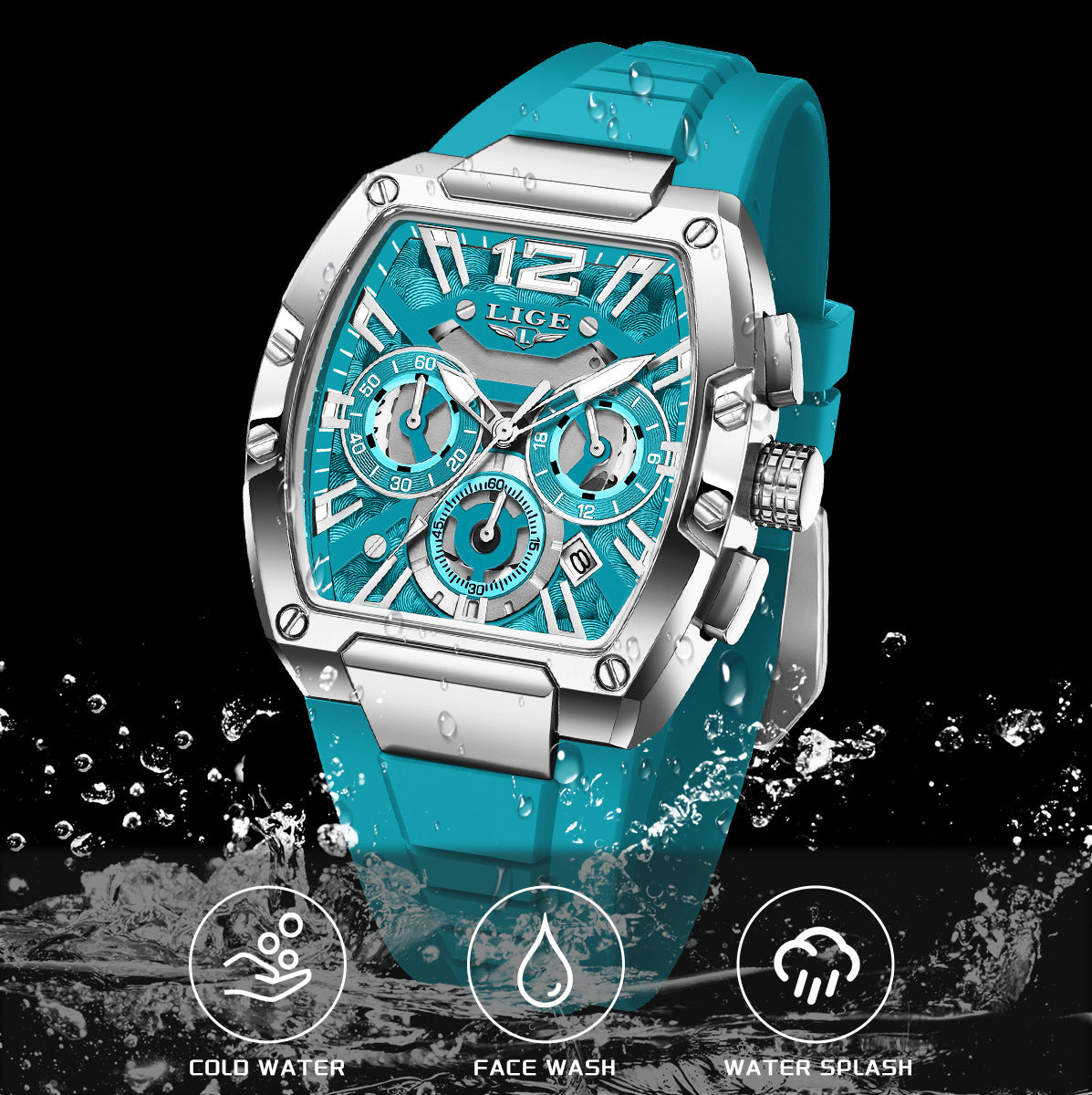 Lige Barrel-Shaped Sports Watch