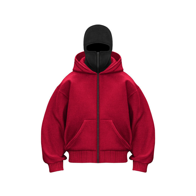 Light-colored board with hood men's hoodie