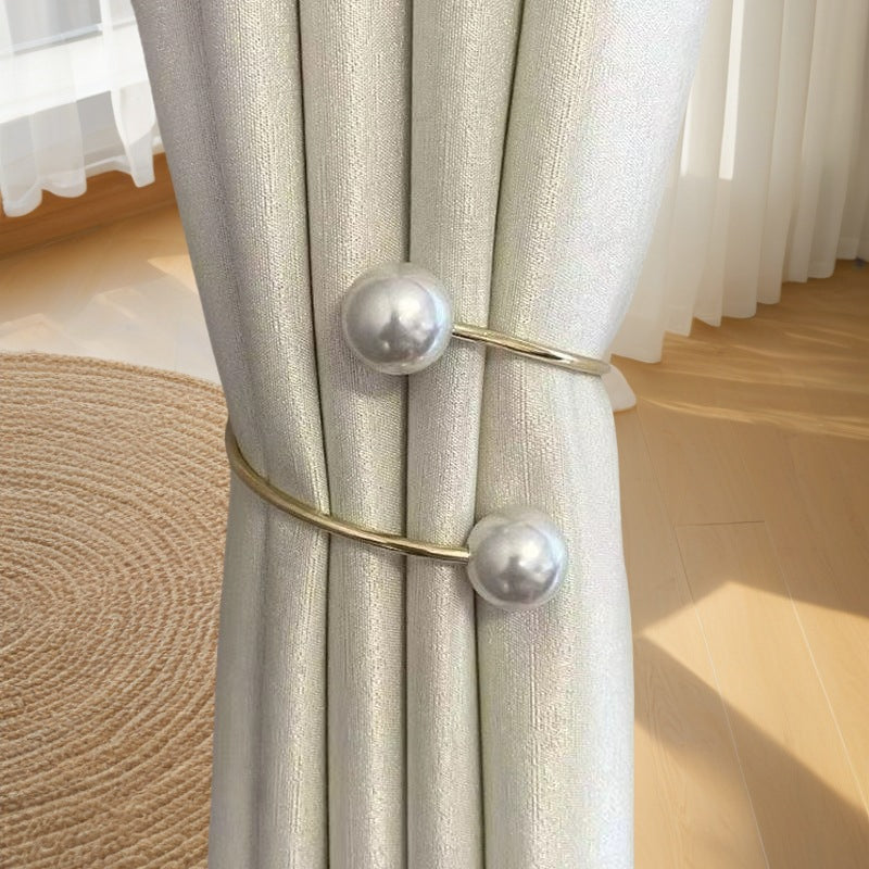Light Luxury Acrylic Curtain Buckle Pearl Metal Decorative Tiebacks for Living Room
