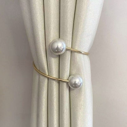 Light Luxury Acrylic Curtain Buckle Pearl Metal Decorative Tiebacks for Living Room