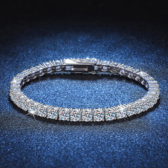 925 Silver 10 Pt Moissanite Bracelet