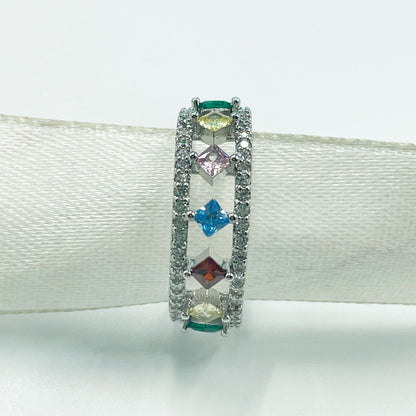 Light Luxury Geometric Adjustable Zircon Ring