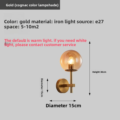 Light Luxury Living Room Electroplated Bedroom Bedside Wall Lamp Modern Creative Sofa Iron Decorative Pendant Background Wall Wall Lamp