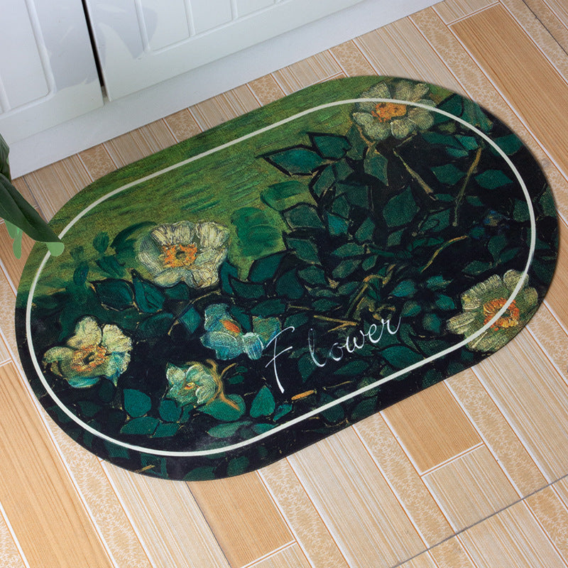 Light luxury oval diatom mud floor mat