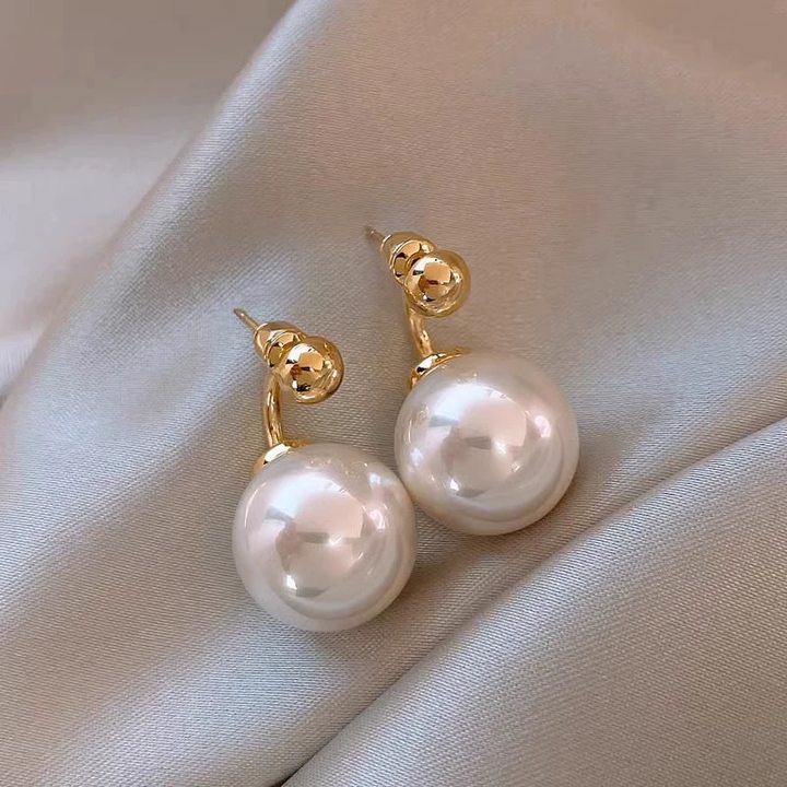 Light luxury silver pearl earrings