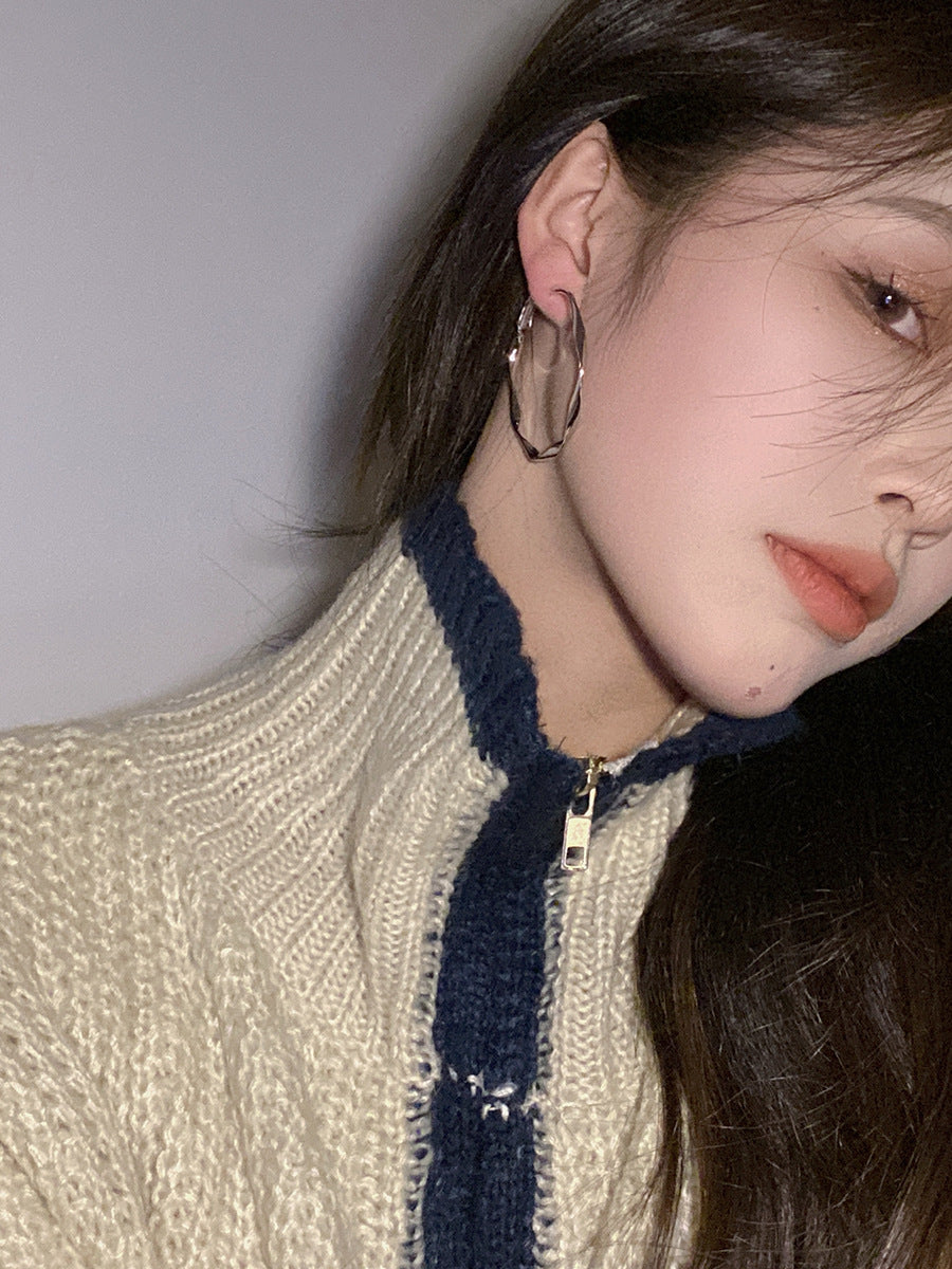 Light luxury silver pearl earrings