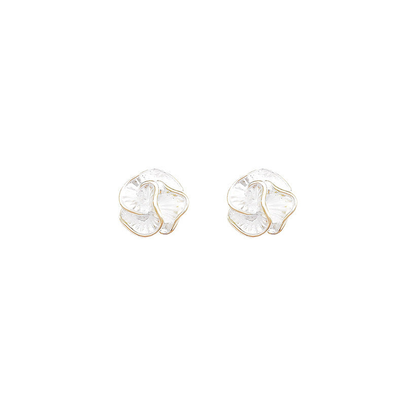 Light luxury silver pearl earrings