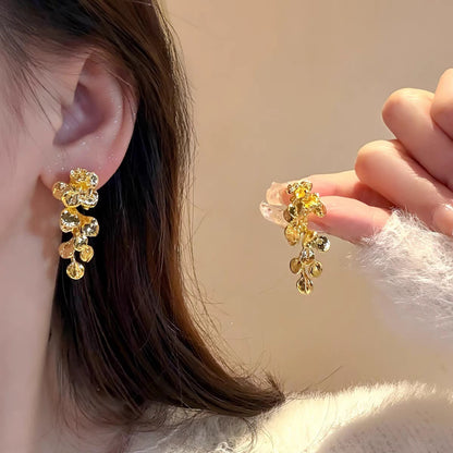 Light luxury silver pearl earrings