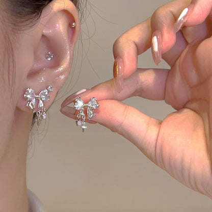 Light luxury silver pearl earrings