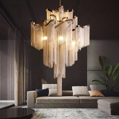 Light luxury tassel chandelier