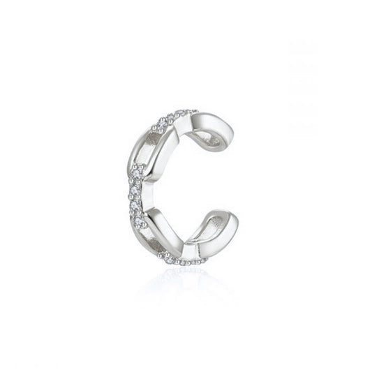Light Luxury Zircon Inlaid 18K Gold Copper Ear Clip for Unisex
