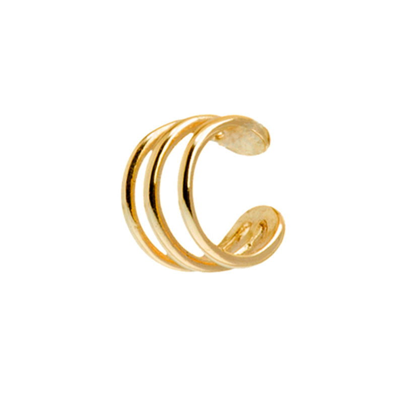 Light Luxury Zircon Inlaid 18K Gold Copper Ear Clip for Unisex