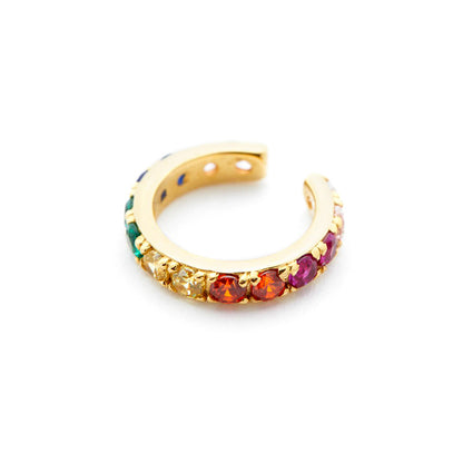 Light Luxury Zircon Inlaid 18K Gold Copper Ear Clip for Unisex