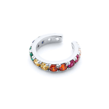 Light Luxury Zircon Inlaid 18K Gold Copper Ear Clip for Unisex