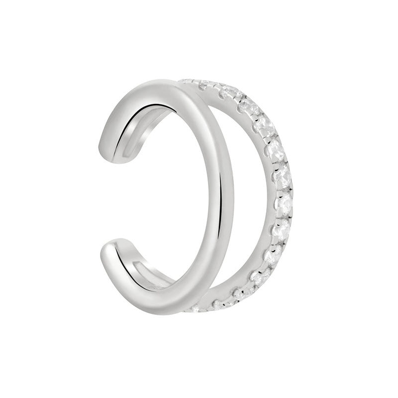 Light Luxury Zircon Inlaid 18K Gold Copper Ear Clip for Unisex